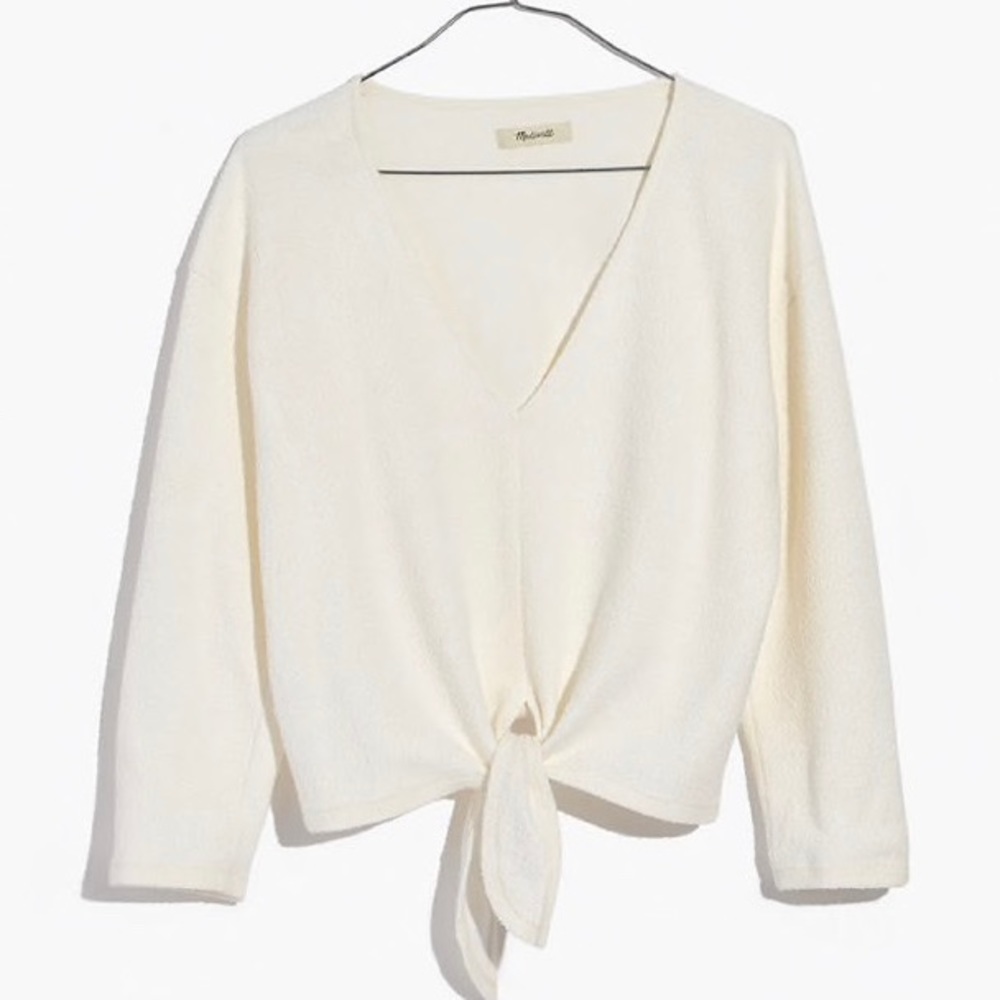 Madewell Texture & Thread Textured Tie Front Top